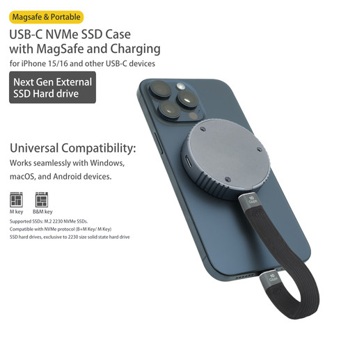 USB-C NVMe SSD Case with MagSafe and Charging
