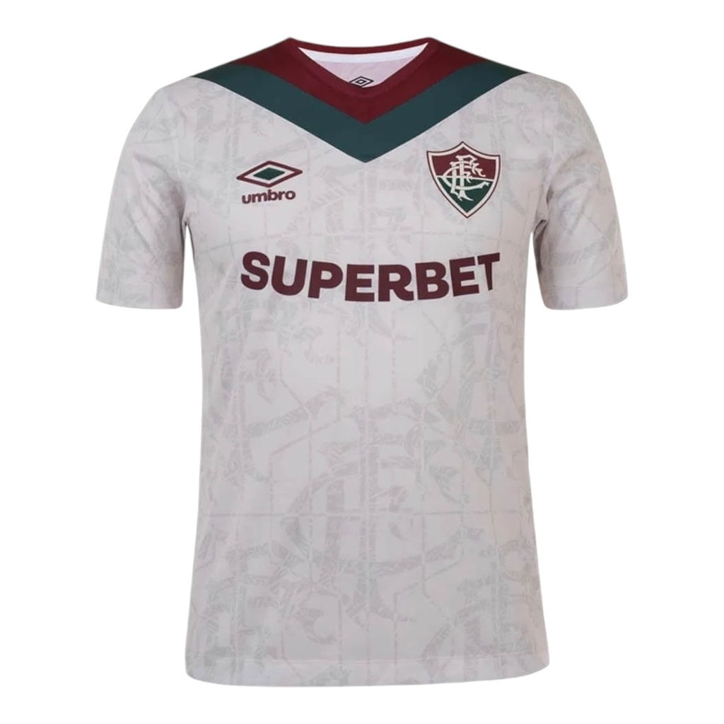 Camisa Fluminense III 24/25 - Torcedor Umbro Masculina - Branca com detalhes em