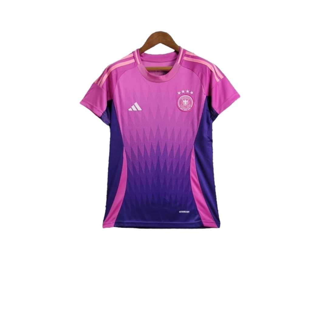 Camisa Seleção da Alemanha II 24/25 - Torcedor Adidas Feminina - Rosa com detalh