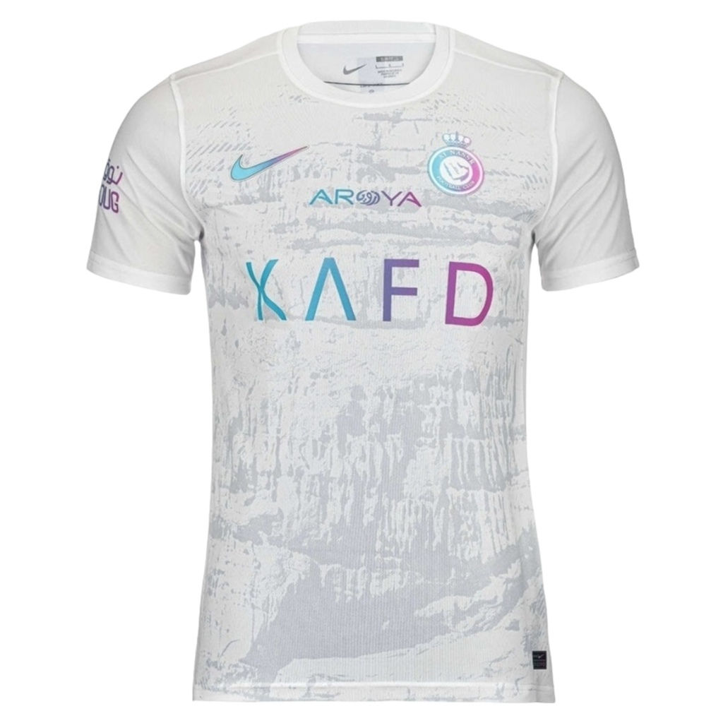 Camisa Al-Nassr III 23/24 - Torcedor Nike Masculina - Branca com detalhes em rox