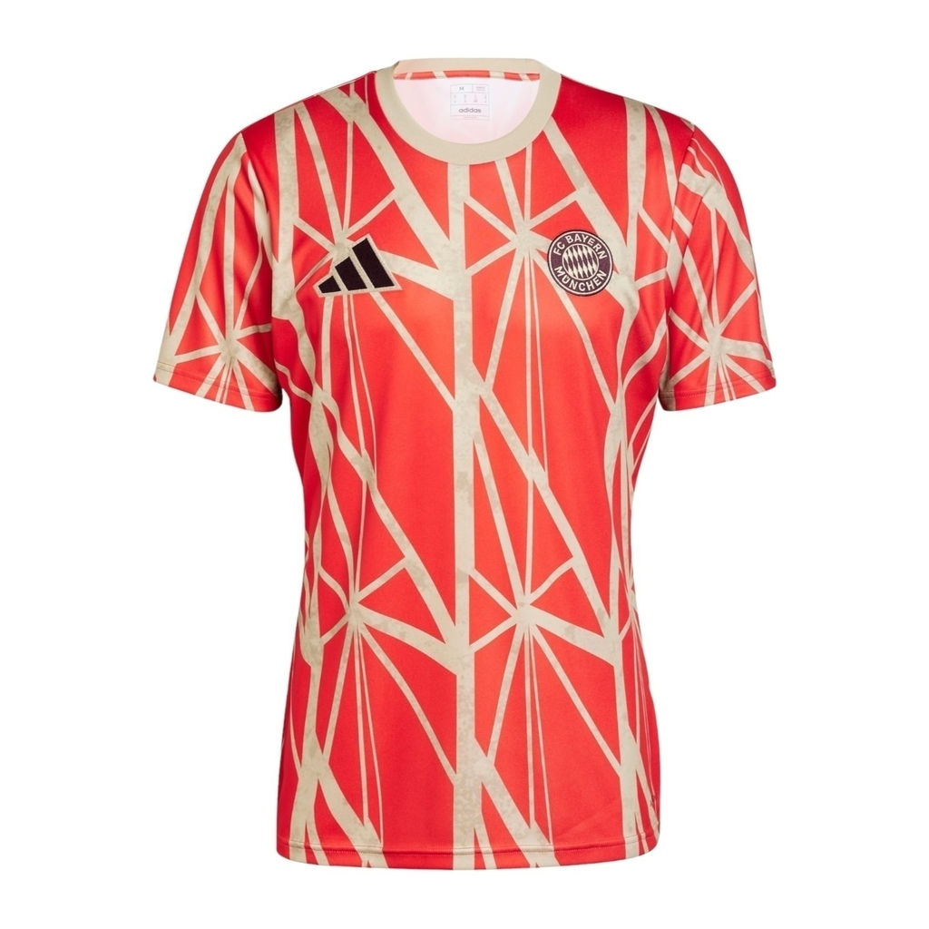 Camisa Bayern de Munique Pré-Jogo 24/25 - Torcedor Adidas Masculina - Vermelha c