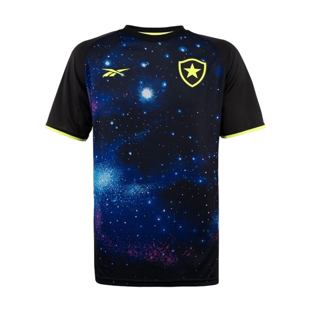Camisa Botafogo Pré-jogo 24/25 - Torcedor Reebok Masculina - Preta com detalhes
