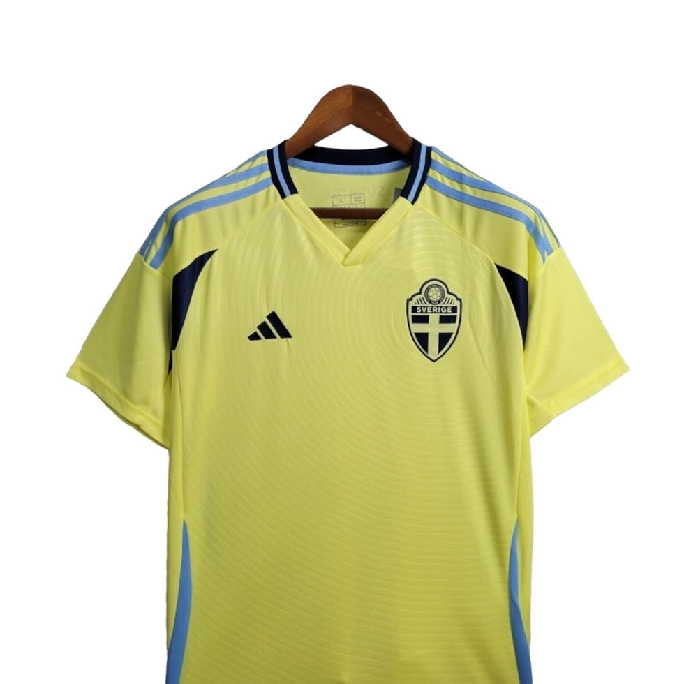 Miniatura: Camisa Seleção Suécia I 24/25 - Torcedor Adidas Masculina - Amarela com detalhes