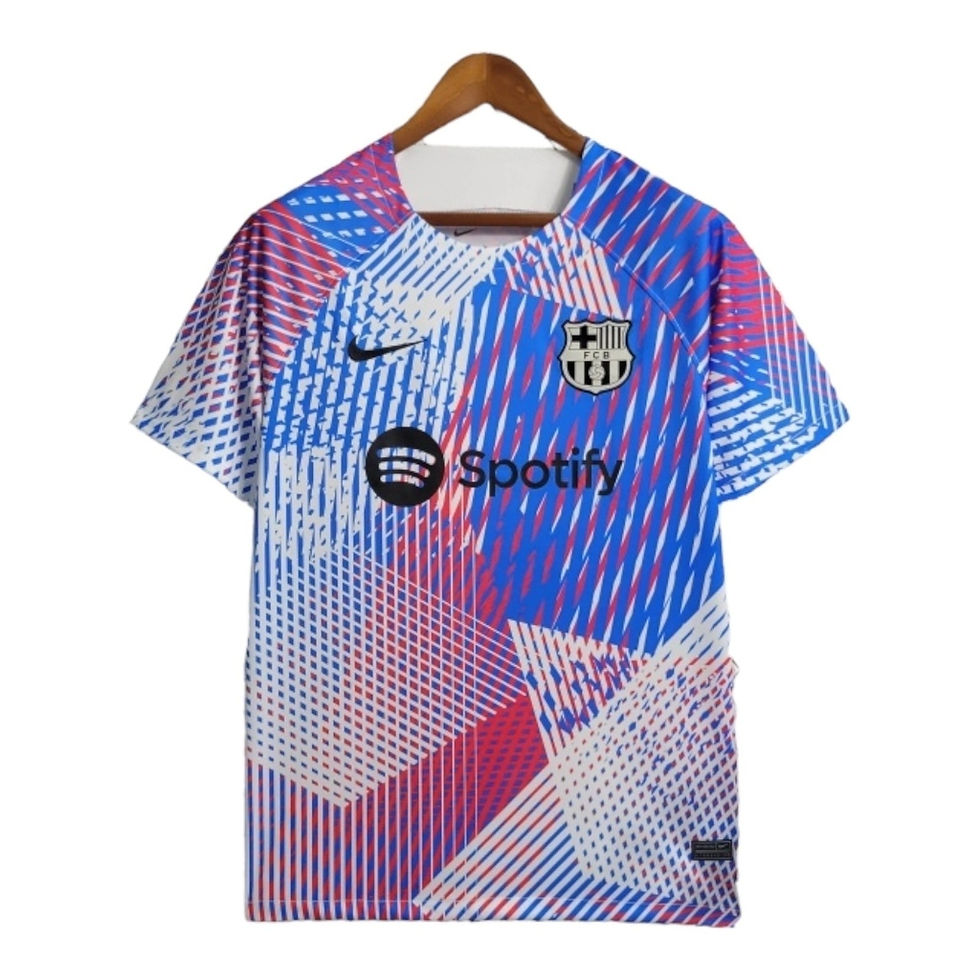 Miniatura: Camisa Treino Barcelona 23/24 - Torcedor Nike Masculina - Branca com detalhes em