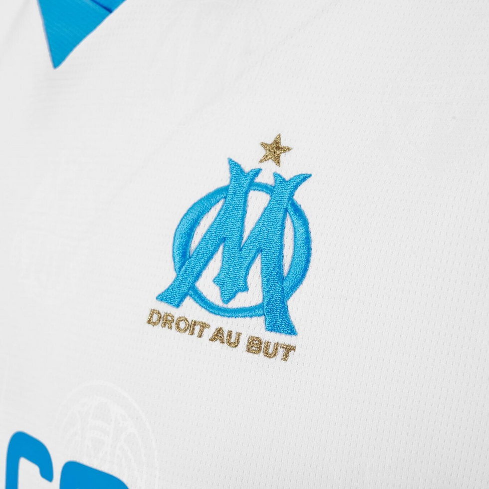 Miniatura: Camisa Olympique Marseille I 25/26 - Torcedor Puma Feminina - Branca e azul