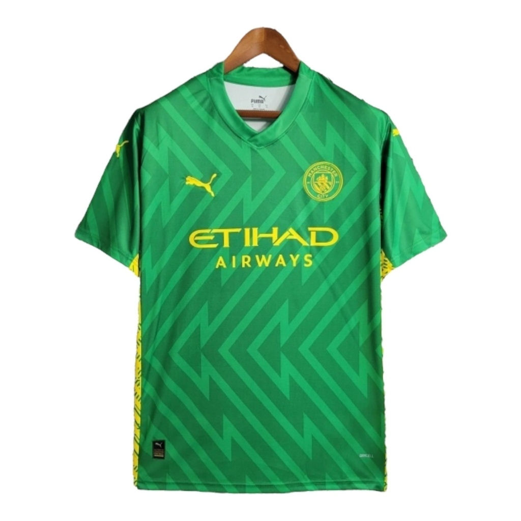 Camisa Manchester City Goleiro 23/24 - Torcedor Puma Masculina - Verde com detal