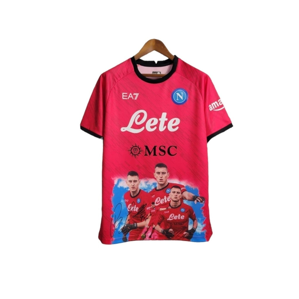 Camisa Napoli Edição Champions 23/24 - Torcedor EA7 Masculina - Rosa com detalhe