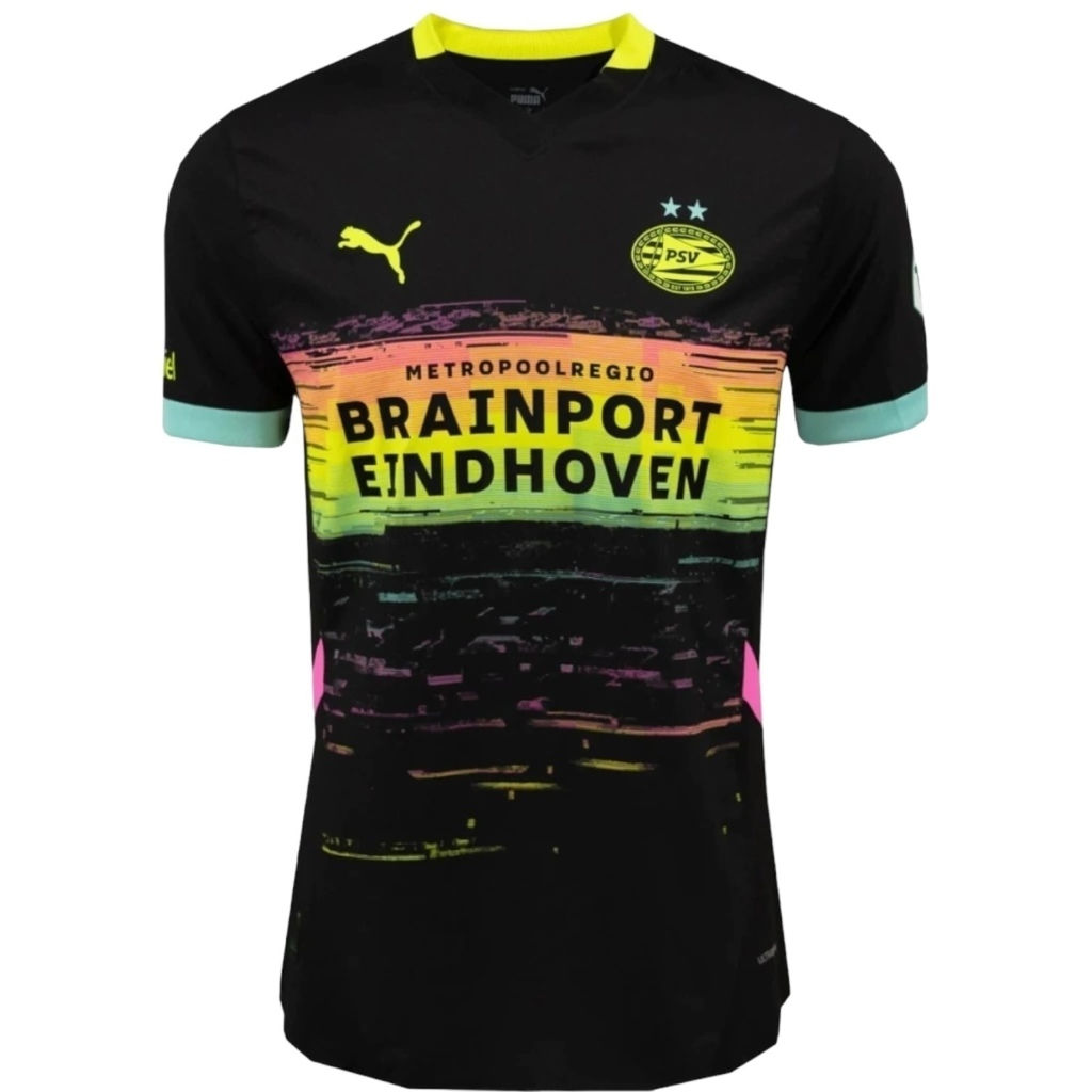 Camisa PSV Eindhoven II 24/25 - Torcedor Puma Masculina - Preta com detalhes em