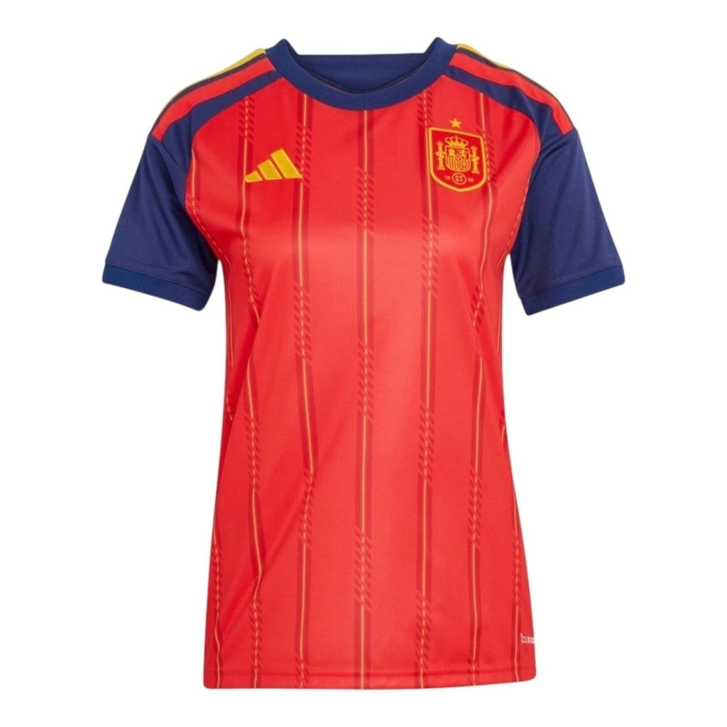 Camisa Seleção Espanha I 26/27 - Torcedor Adidas Feminina - Vermelha e azul