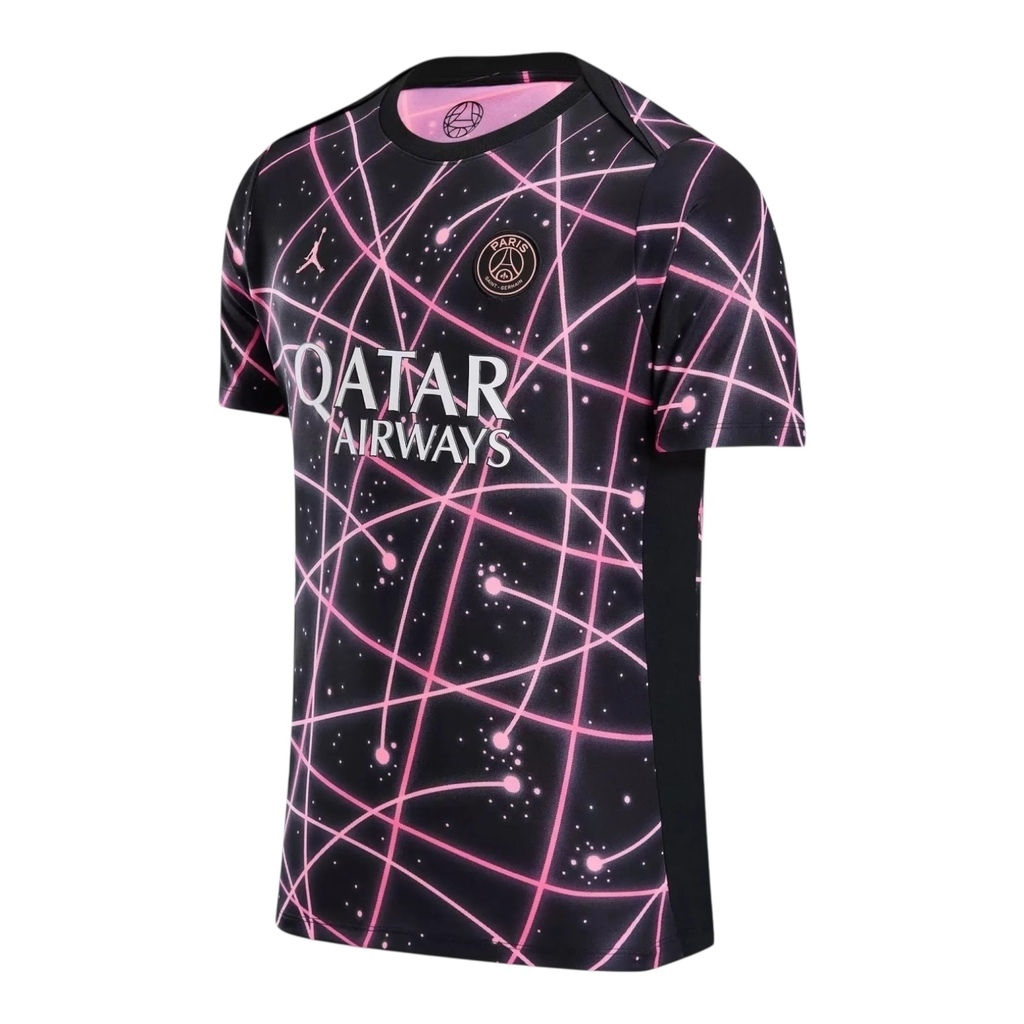 Camisa Paris Saint-Germain Pré-jogo 25/26 - Torcedor Jordan Masculina - Preta co