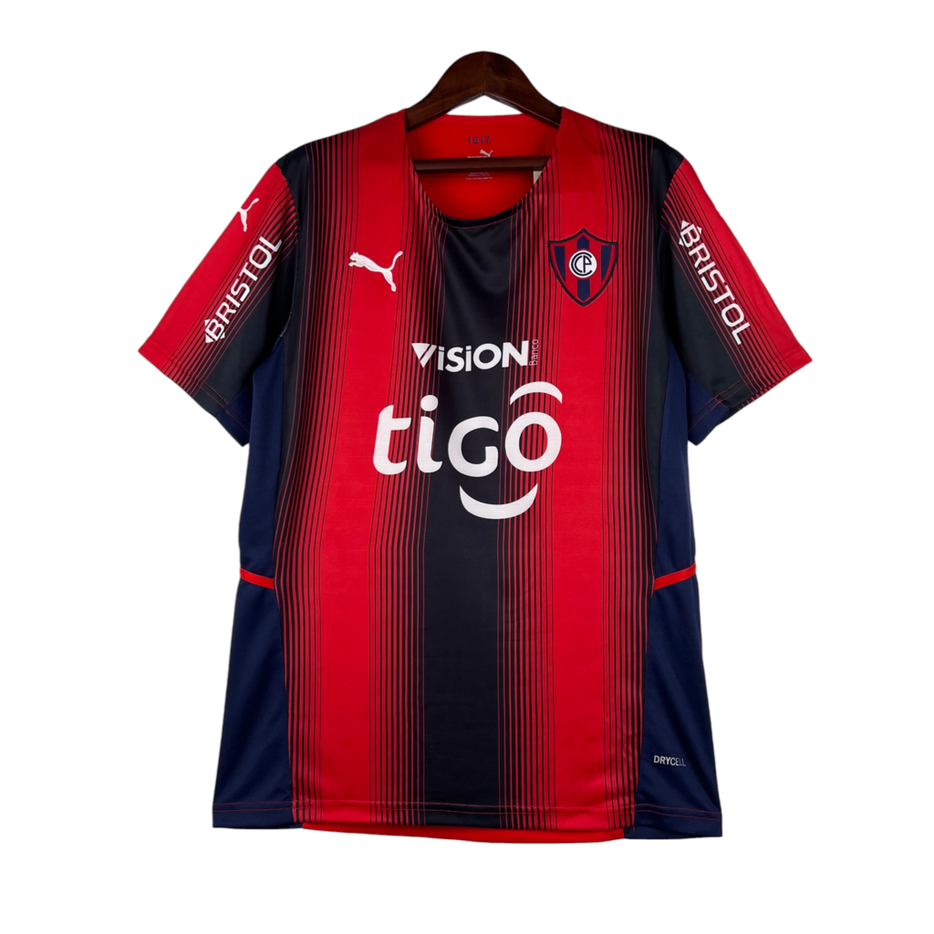 Camisa Cerro Portenho I 23/24 - Torcedor Puma Masculina - Vermelha com detalhes