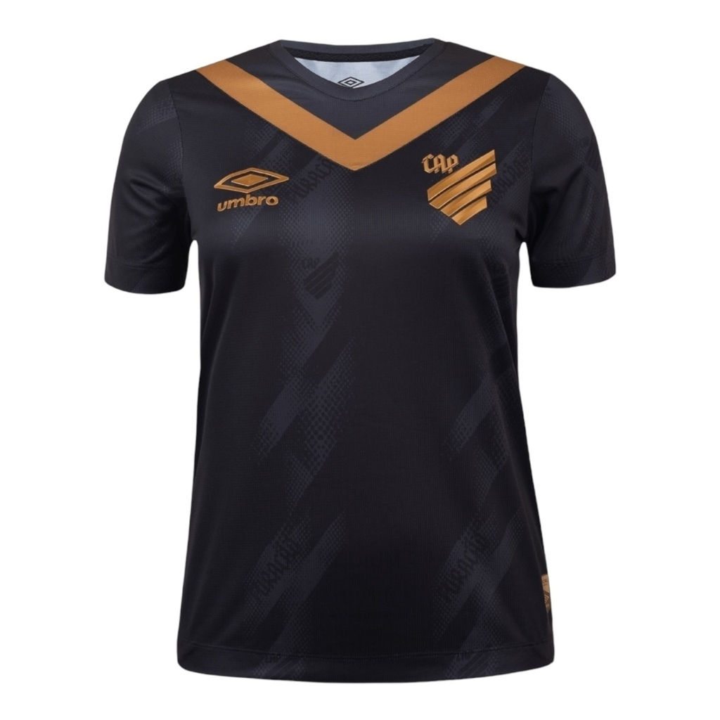 Camisa Athletico Paranaense III 24/25 - Torcedor Umbro Feminina - Preta com deta