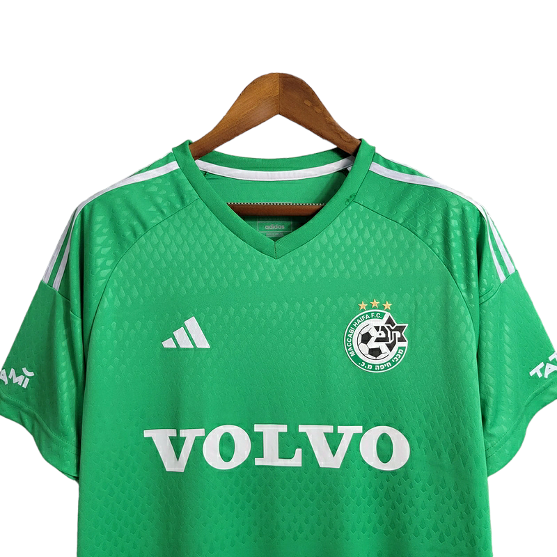 Miniatura: Camisa Maccabi Haifa I 23/24 - Torcedor Adidas Masculina - Verde com detalhes em