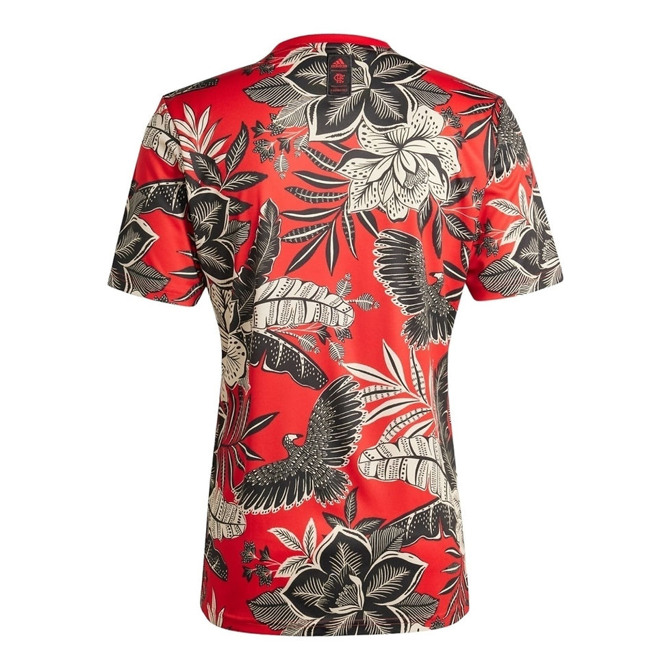 Miniatura: Camisa Flamengo Pré-jogo 24/25 - Torcedor Adidas Masculina - Vermelha com detalh