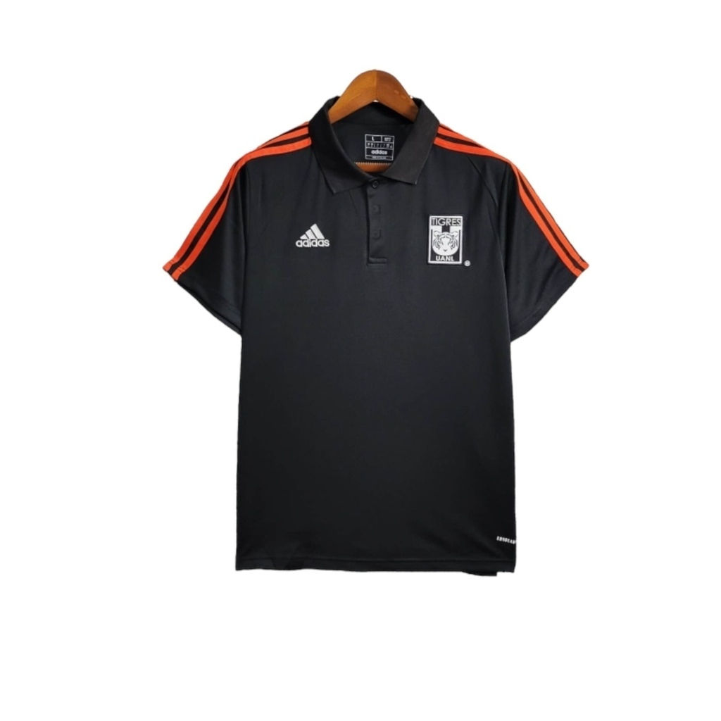 Camisa Tigres do México24/25 polo - Torcedor Adidas Masculina - Preta com listra