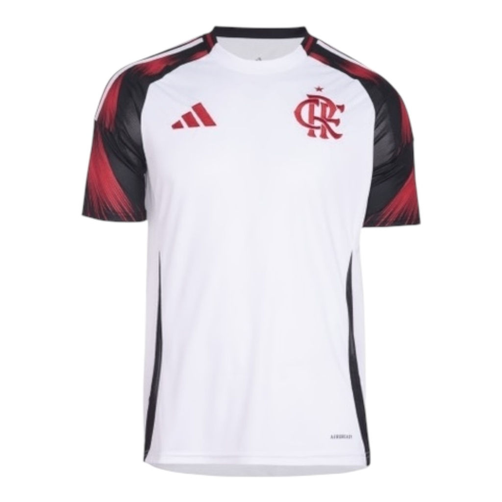 Camisa Flamengo II 25/26 - Torcedor Adidas Feminina - Branca com detalhes em ver