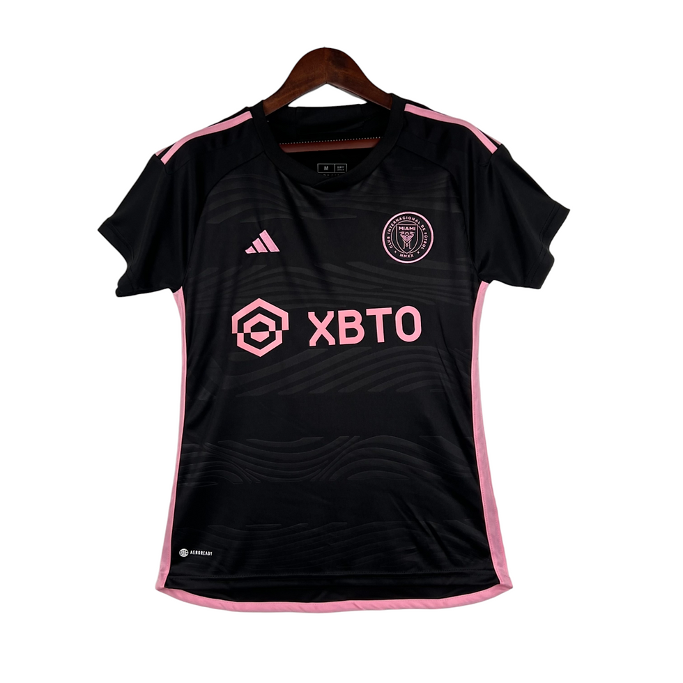 Miniatura: Camisa Inter Miami II 23/24 - Torcedor Adidas Feminina - Preta com detalhes em r