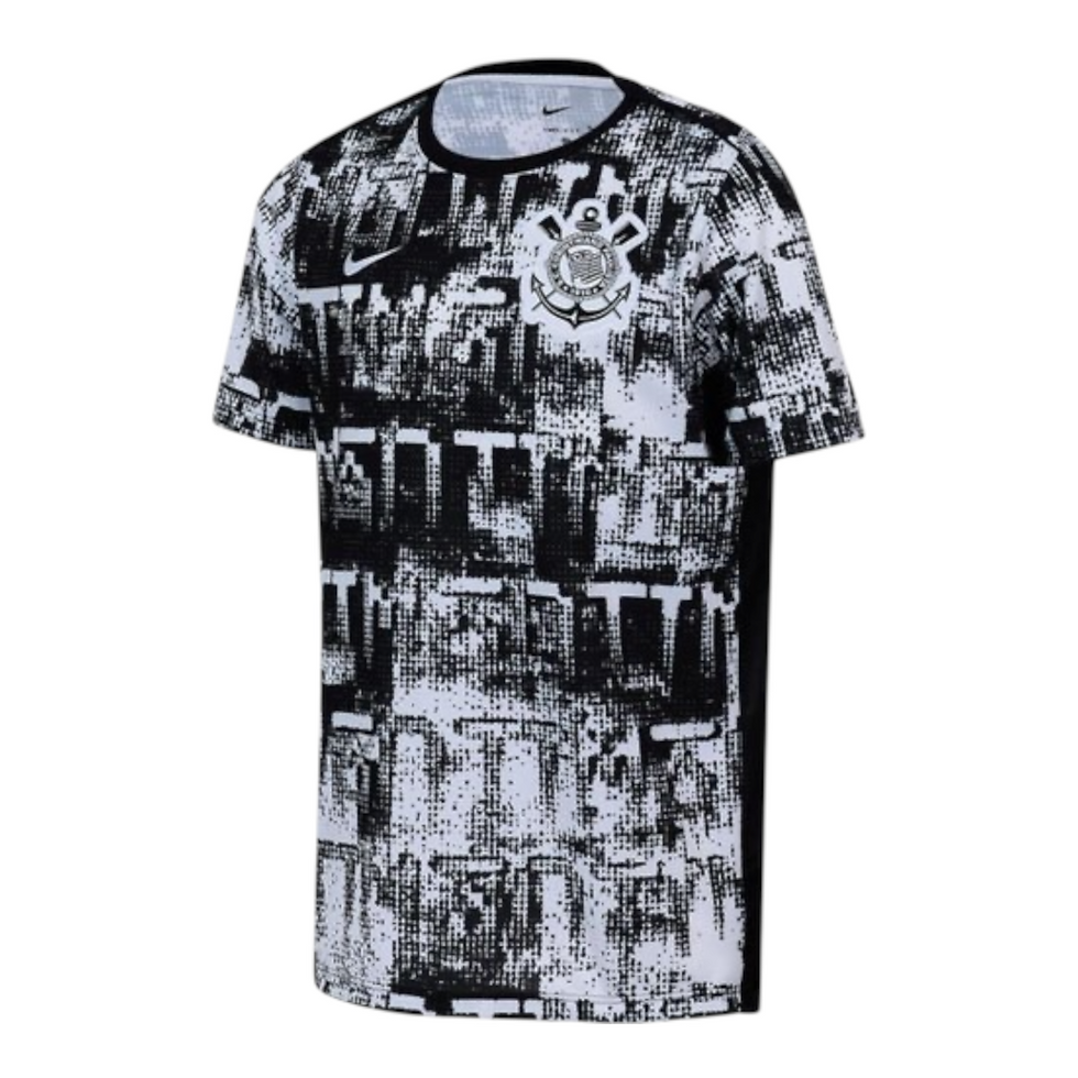 Miniatura: Camisa Corinthians Pré-jogo 26/27 - Torcedor Nike Masculina - Preta e branca