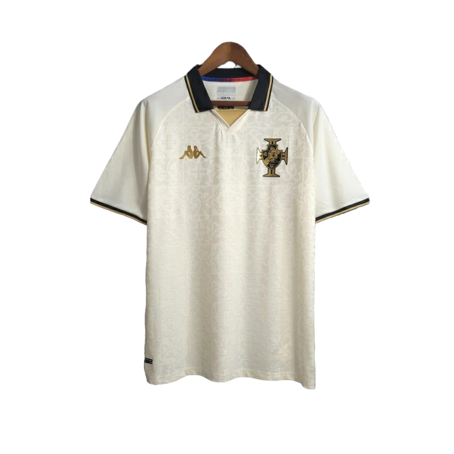 Camisa Vasco da Gama III Kappa Torcedor Masculina - Branca com detalhes em doura