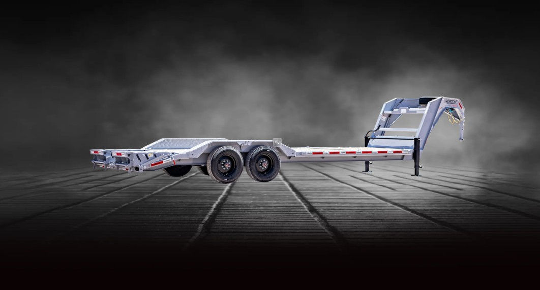 Horizon HEH 7' x 20' Tandem 10,000 lb Axle Lowboy Flat Deck Gooseneck Trailer