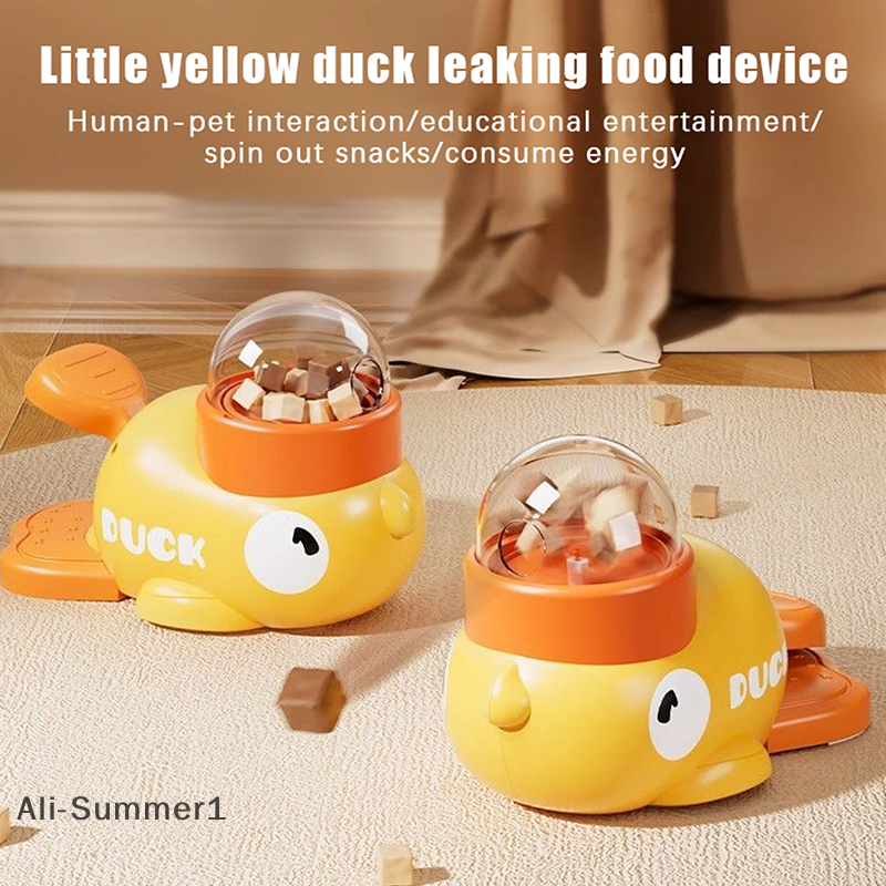 Thumbnail: 【E】Pet Snack Feeder Dog Food Dispenser Automatic Feeder Puppy Cartoon Duck W