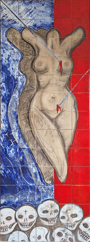 Kobieta - Azulejo Mural by Berriblue