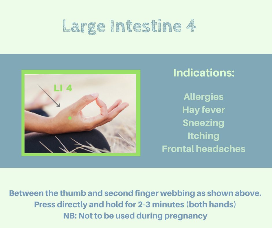 Acupressure point for hay fever.