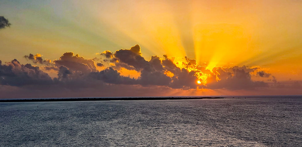 Sun setting on an Alaskan cruise