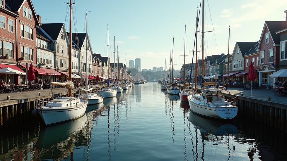 A view from the harbor in Portland, Maine