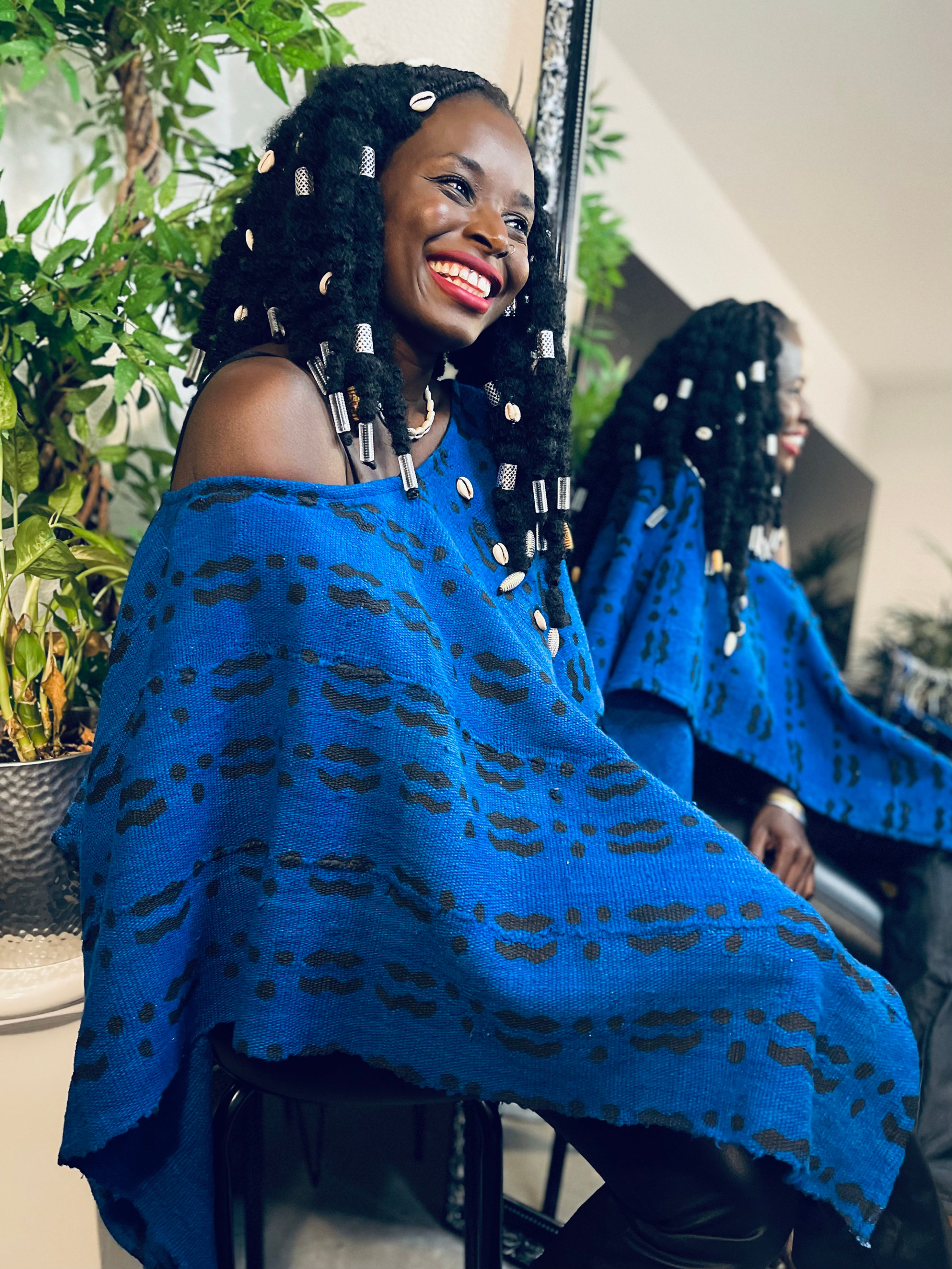 Miniponcho en bogolan 