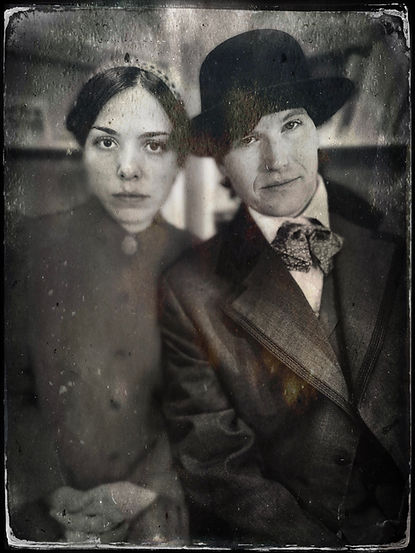 "Tintype"-style photo of museum supporters
