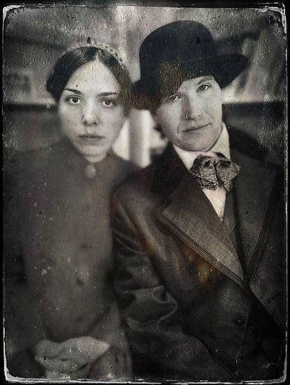 "Tintype"-style photo of museum supporters