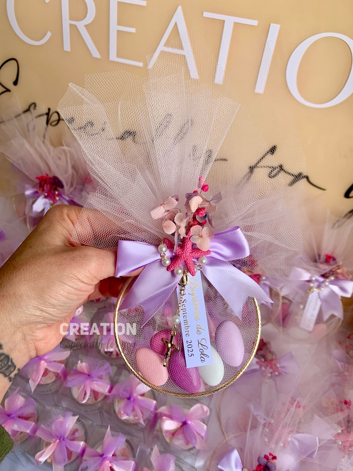 Dragées modèle «Rebondo» avec chapelet