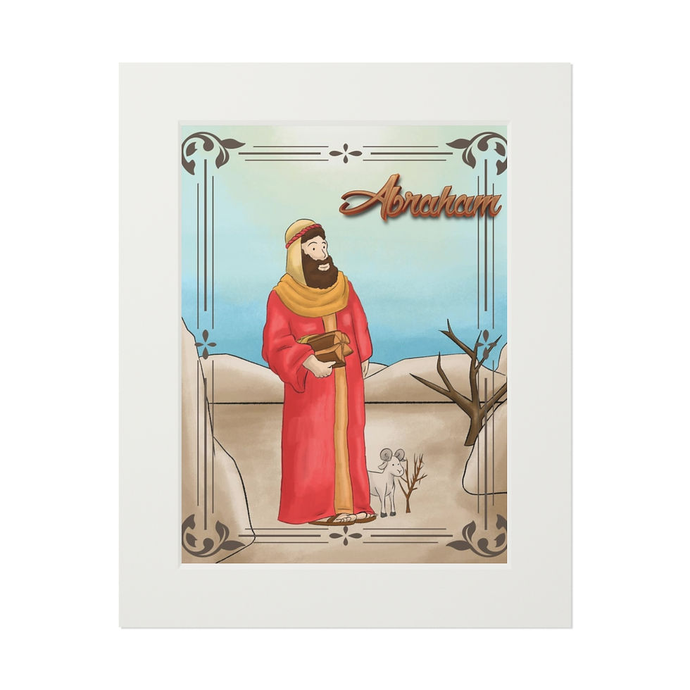 Thumbnail: Abraham Bible Alphabet Series Fine Art Prints (Passepartout Paper Frame)