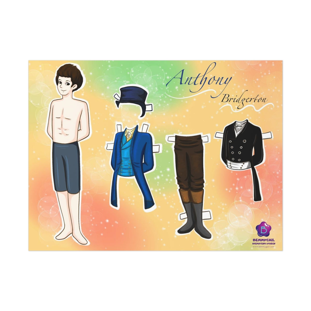 Viscount Anthony Bridgerton Paper Dolls Uncoated Posters