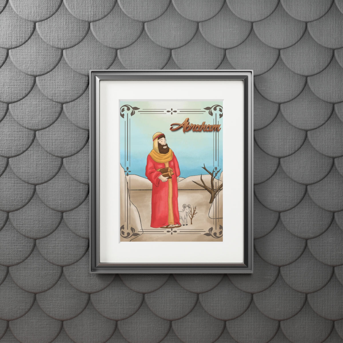 Abraham Bible Alphabet Series Fine Art Prints (Passepartout Paper Frame)