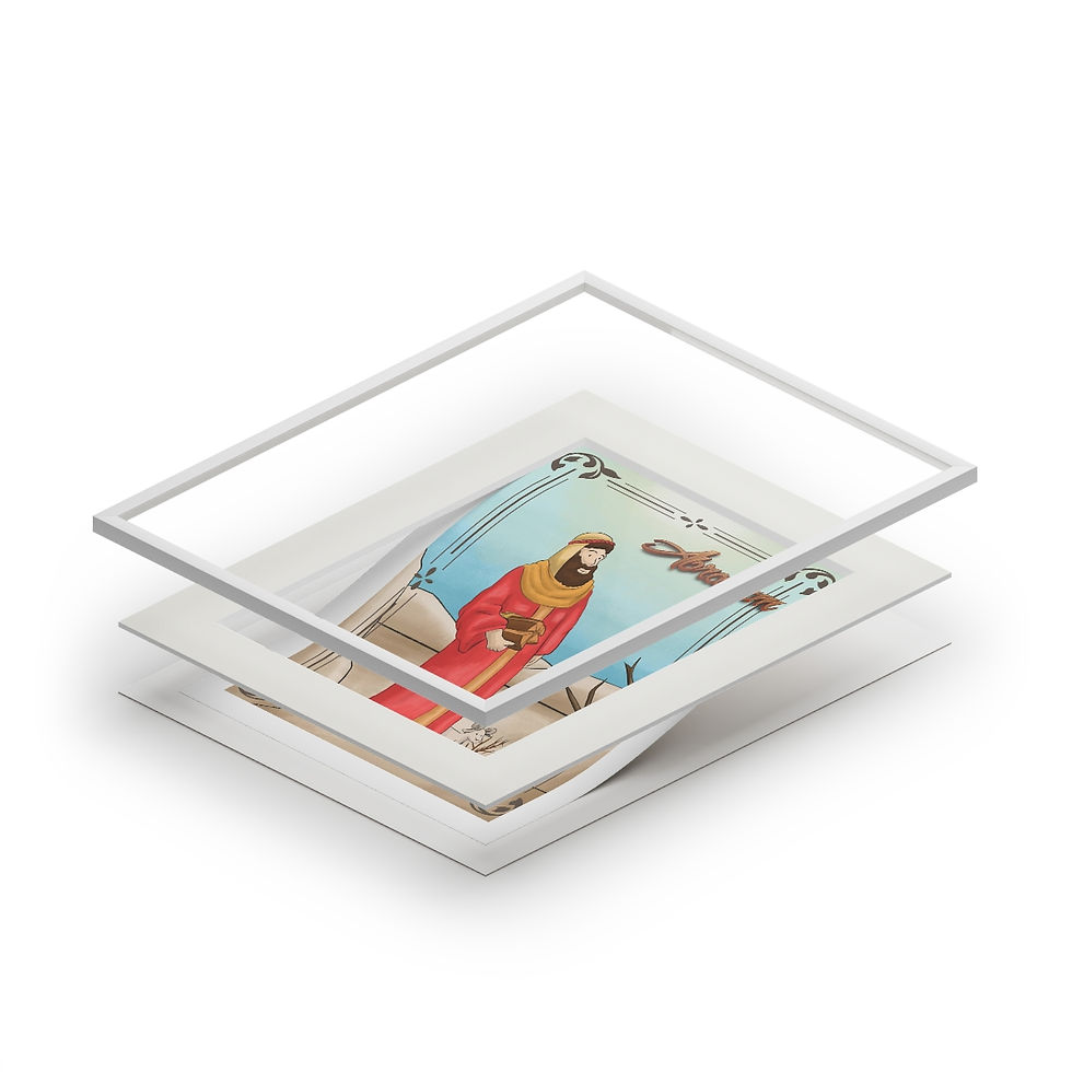 Thumbnail: Abraham Bible Alphabet Series Fine Art Prints (Passepartout Paper Frame)