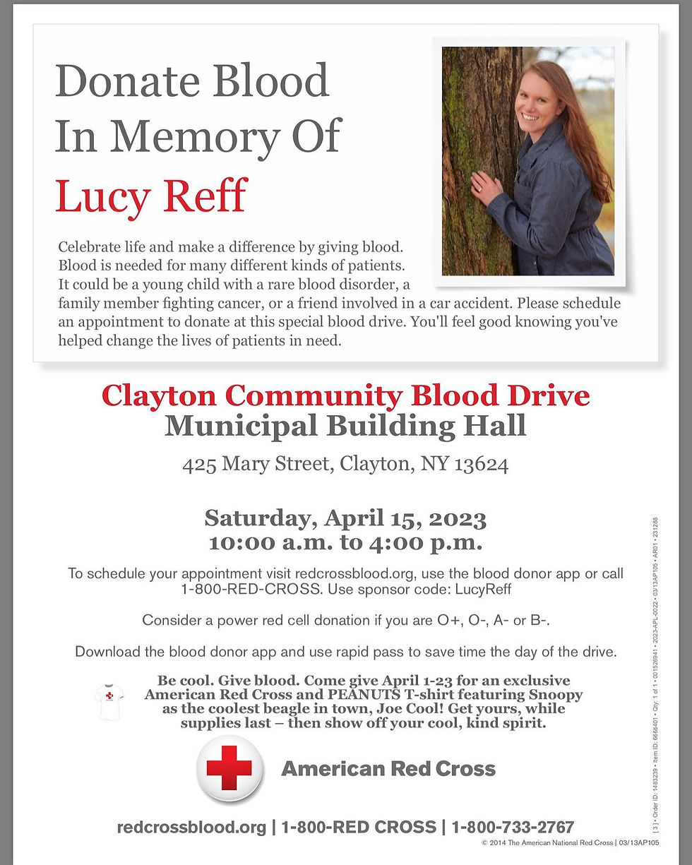 Blood Drive in Memory of Lucy Reff