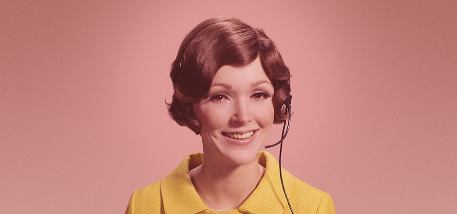 Woman with Telephone Headset