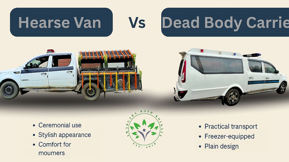 two vehicles are their one is hearse van and the other one is dead body carrier.