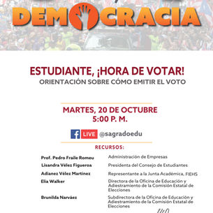 Jornada por la Democracia: Estudiante ¡Hora de Votar! | octubre 20