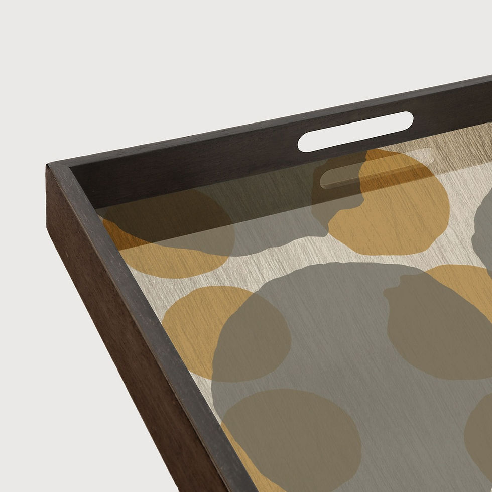 Thumbnail: Sienna Layered Dots Glass Tray Rect