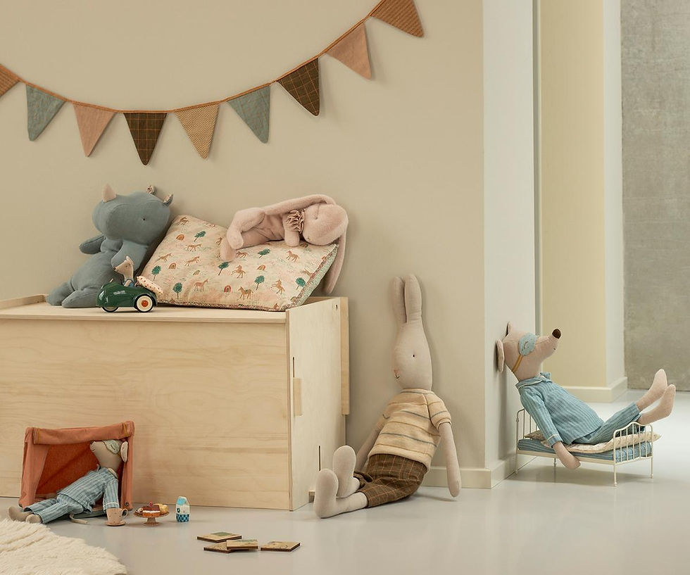 Thumbnail: Sleeping bunny plush, Small - Powder