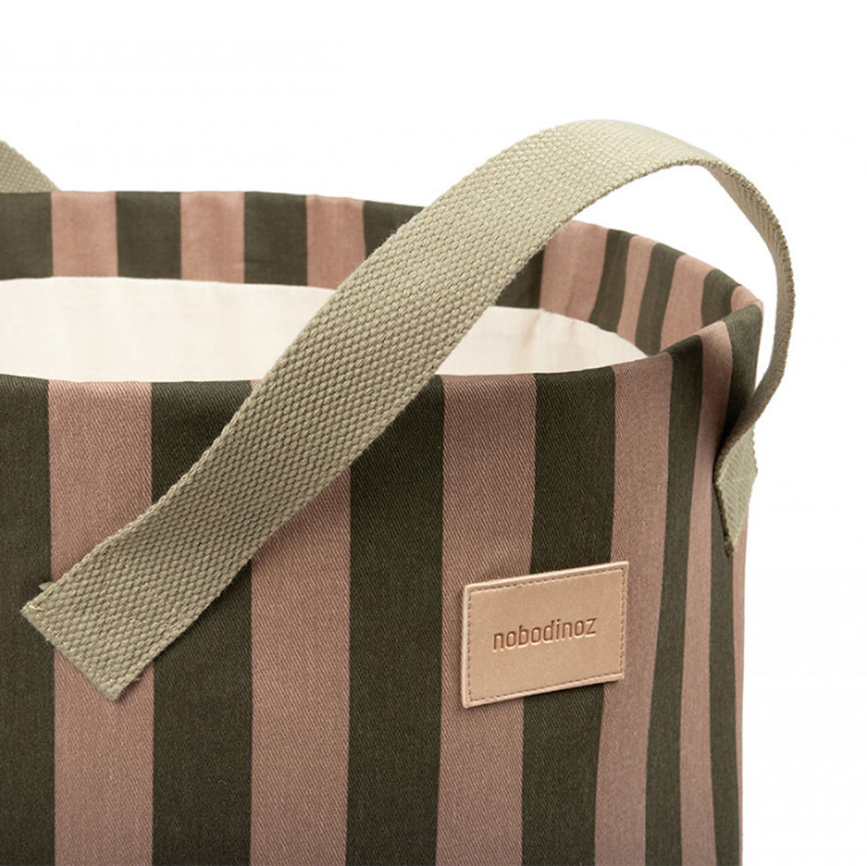 Thumbnail: Majestic Toybag - Green Taupe Stripes