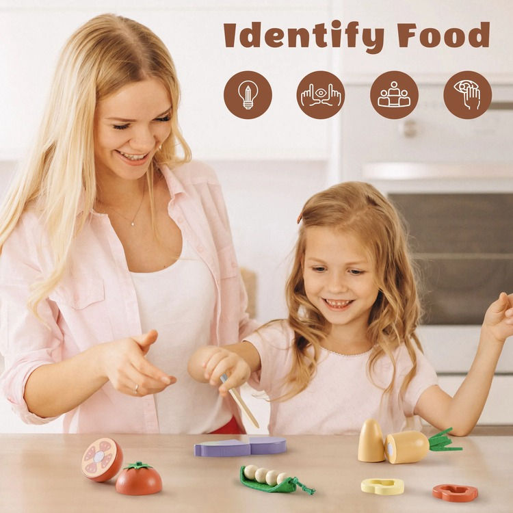Thumbnail: Wooden Cutting Food Playset - Vegetables