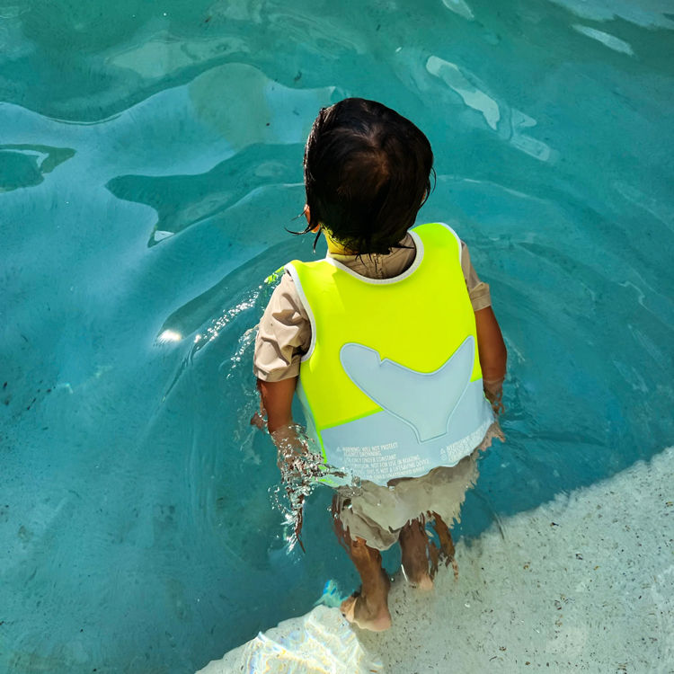Thumbnail: Swim Vest 3-6 Salty the Shark Aqua Neon Yellow