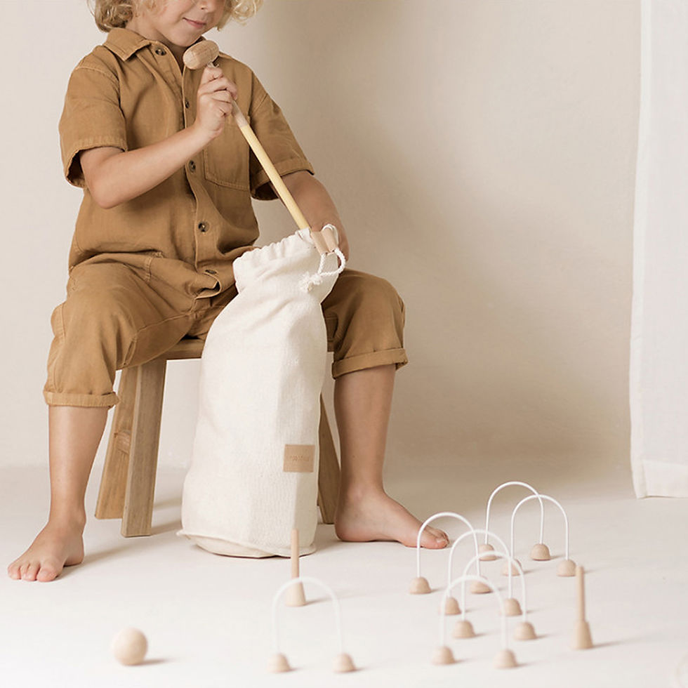 Thumbnail: Wooden Mini Croquet Set
