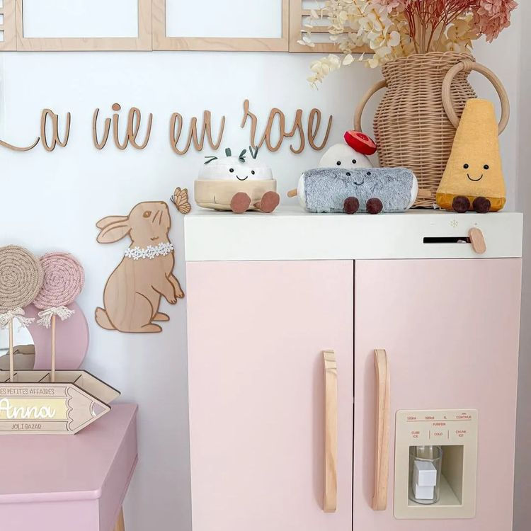 Thumbnail: Wooden Pink Refrigerator