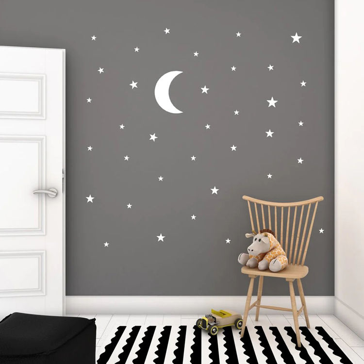 Thumbnail: Wall Stickers Moon - Light Grey