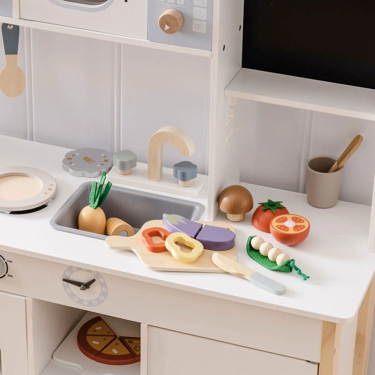 Thumbnail: Wooden Cutting Food Playset - Vegetables